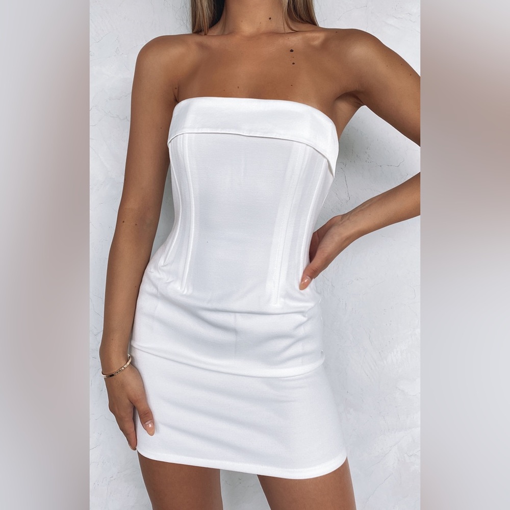 White mini dress